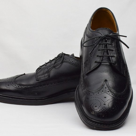 Vintage Men\'s Jarman Regency  Black Textured Leather Brogue Wingtip Oxford Shoes main image 7